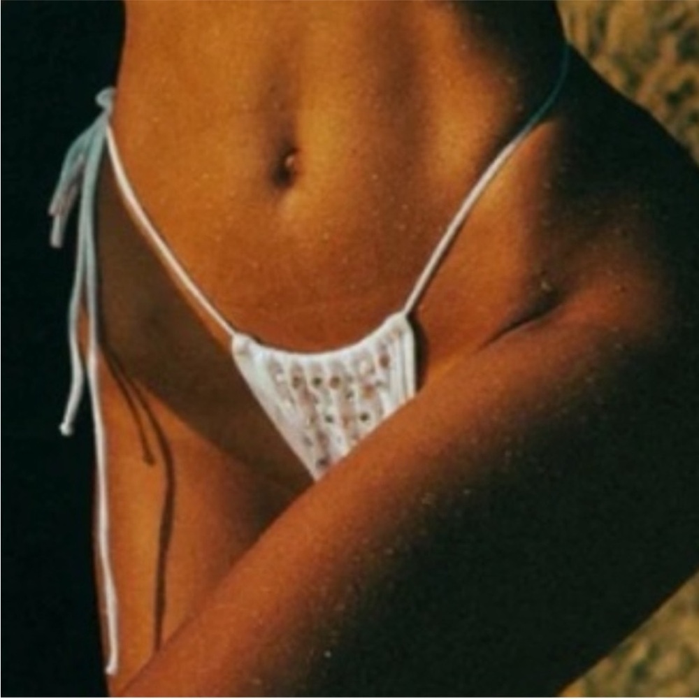 Monica Hansen Beachwear Starlight Side Tie Bikini Bottom in Lavender